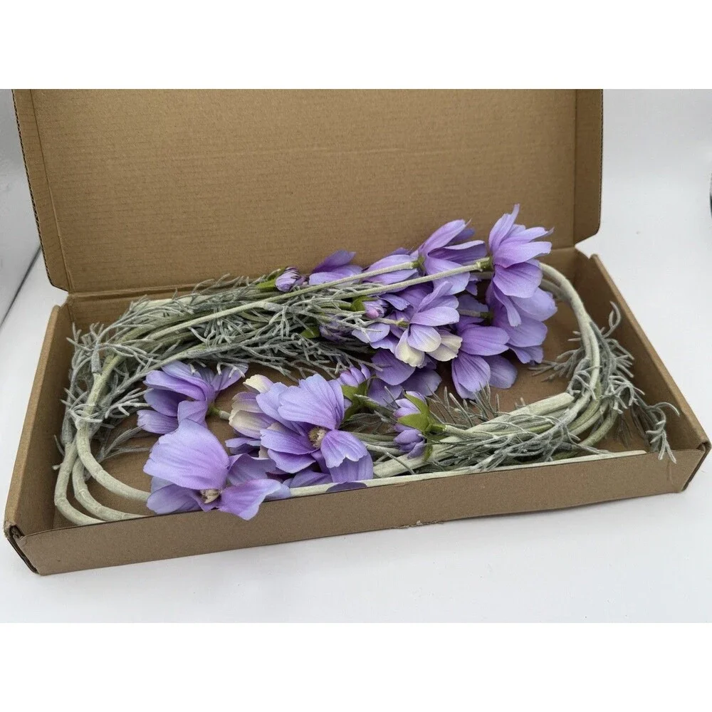 FERIAL Purple Artificial Vintage Flowers With Long Stem